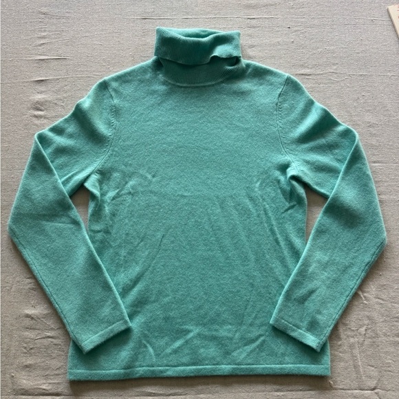 Lord & Taylor Sweaters - 100% Cashmere Teal Turtleneck Sweater